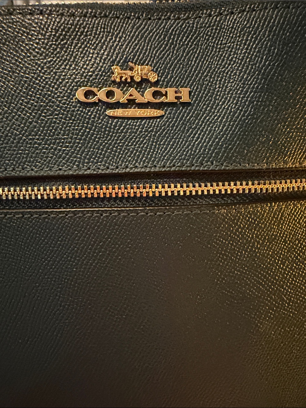 Coach Teal Blue Crossgrain Leather Crossbody File Bag C1556 New - Picture 3 of 11